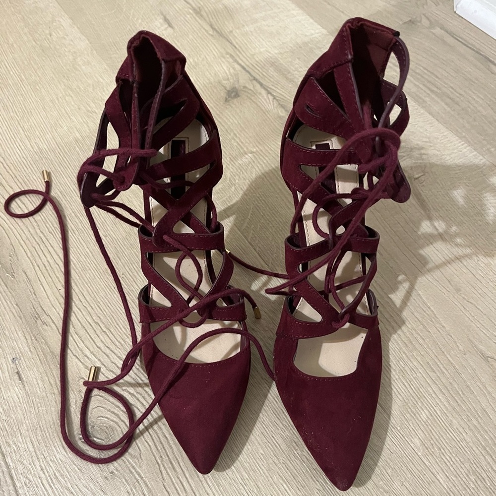 Lace Suede Heels